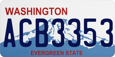 WA license plate ACB3353