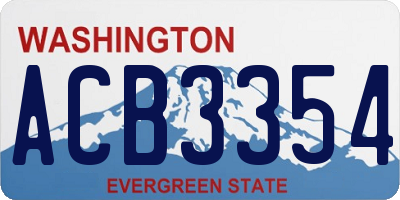 WA license plate ACB3354