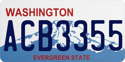 WA license plate ACB3355