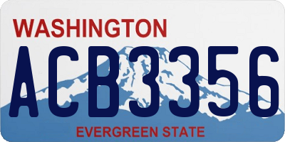 WA license plate ACB3356
