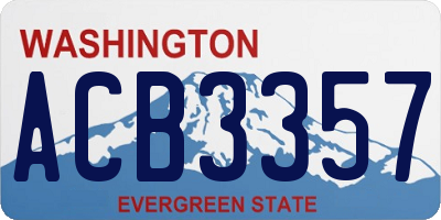 WA license plate ACB3357