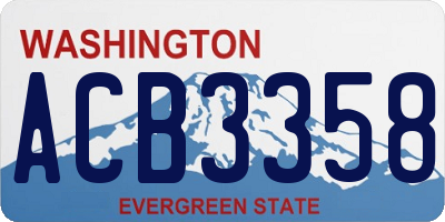 WA license plate ACB3358