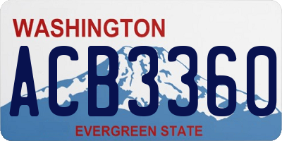 WA license plate ACB3360