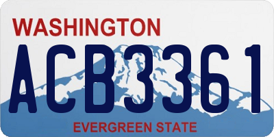 WA license plate ACB3361