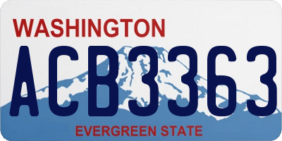 WA license plate ACB3363