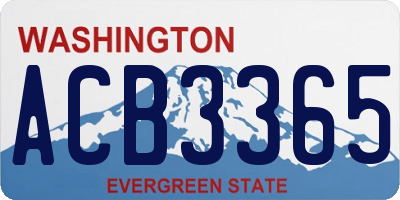 WA license plate ACB3365