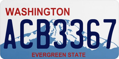 WA license plate ACB3367