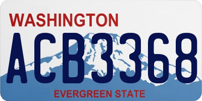 WA license plate ACB3368