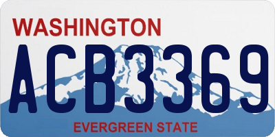 WA license plate ACB3369