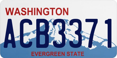 WA license plate ACB3371