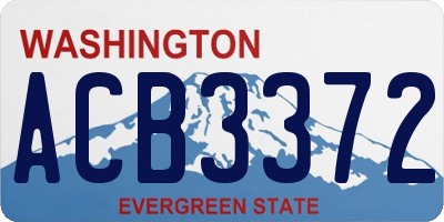 WA license plate ACB3372