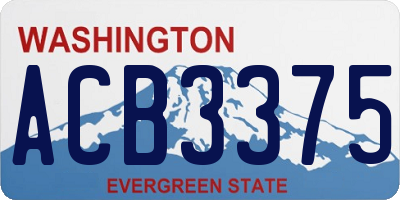 WA license plate ACB3375