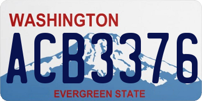 WA license plate ACB3376
