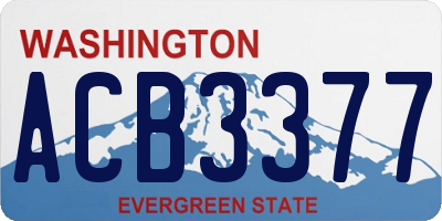 WA license plate ACB3377