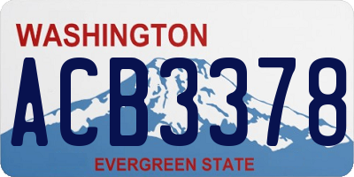 WA license plate ACB3378