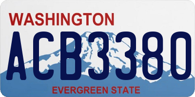 WA license plate ACB3380
