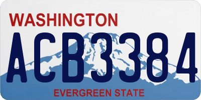 WA license plate ACB3384