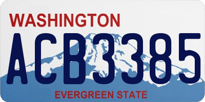 WA license plate ACB3385