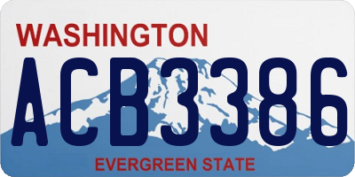 WA license plate ACB3386