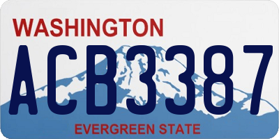 WA license plate ACB3387