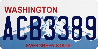 WA license plate ACB3389