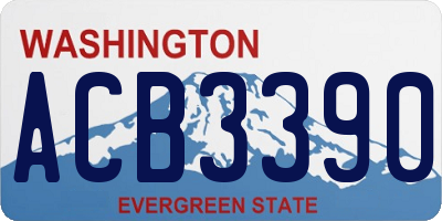 WA license plate ACB3390
