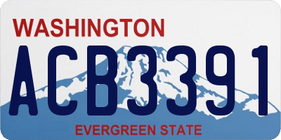 WA license plate ACB3391