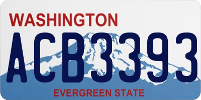 WA license plate ACB3393