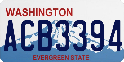 WA license plate ACB3394