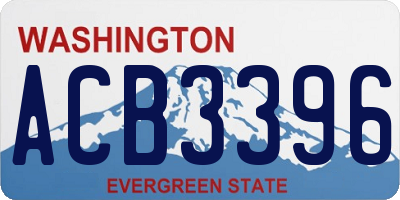 WA license plate ACB3396