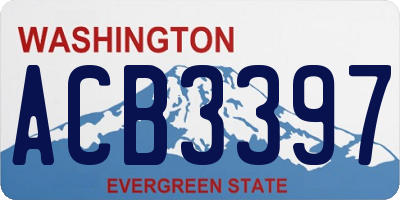 WA license plate ACB3397