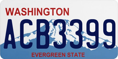 WA license plate ACB3399