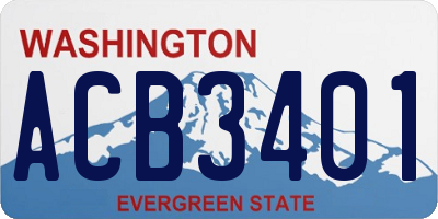 WA license plate ACB3401