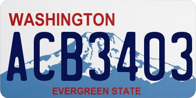 WA license plate ACB3403