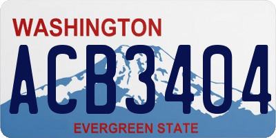 WA license plate ACB3404