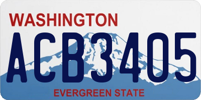 WA license plate ACB3405