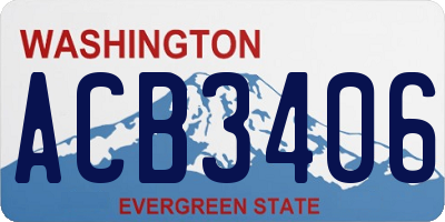 WA license plate ACB3406