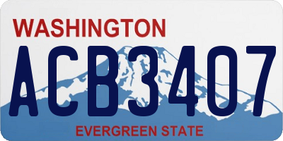 WA license plate ACB3407