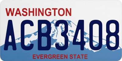 WA license plate ACB3408