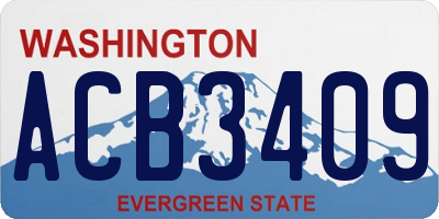 WA license plate ACB3409
