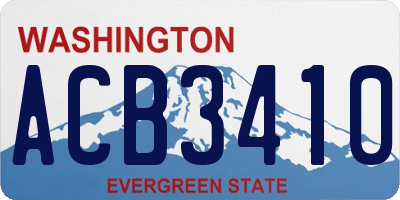 WA license plate ACB3410