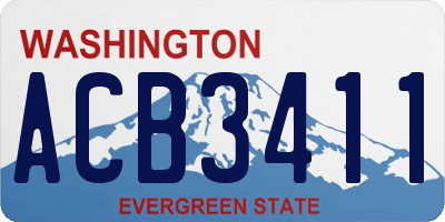 WA license plate ACB3411