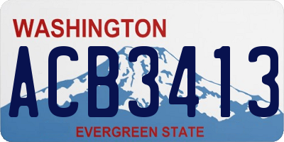 WA license plate ACB3413