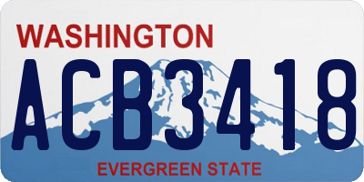 WA license plate ACB3418