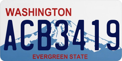 WA license plate ACB3419