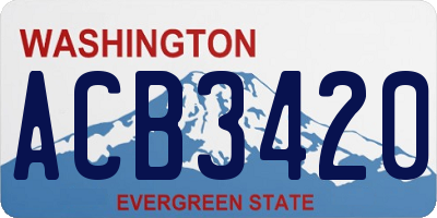 WA license plate ACB3420
