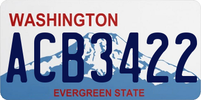 WA license plate ACB3422