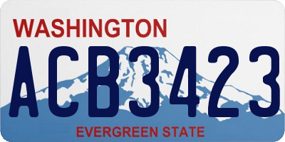 WA license plate ACB3423
