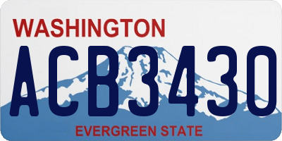 WA license plate ACB3430