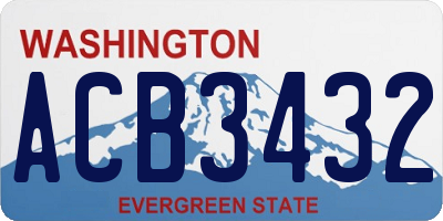 WA license plate ACB3432